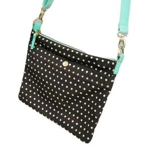 Fossil Black and White Crossbody Bag with Polka Dots
